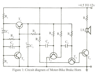 Simple Motor Bike Brake Horn Circuit Diagram