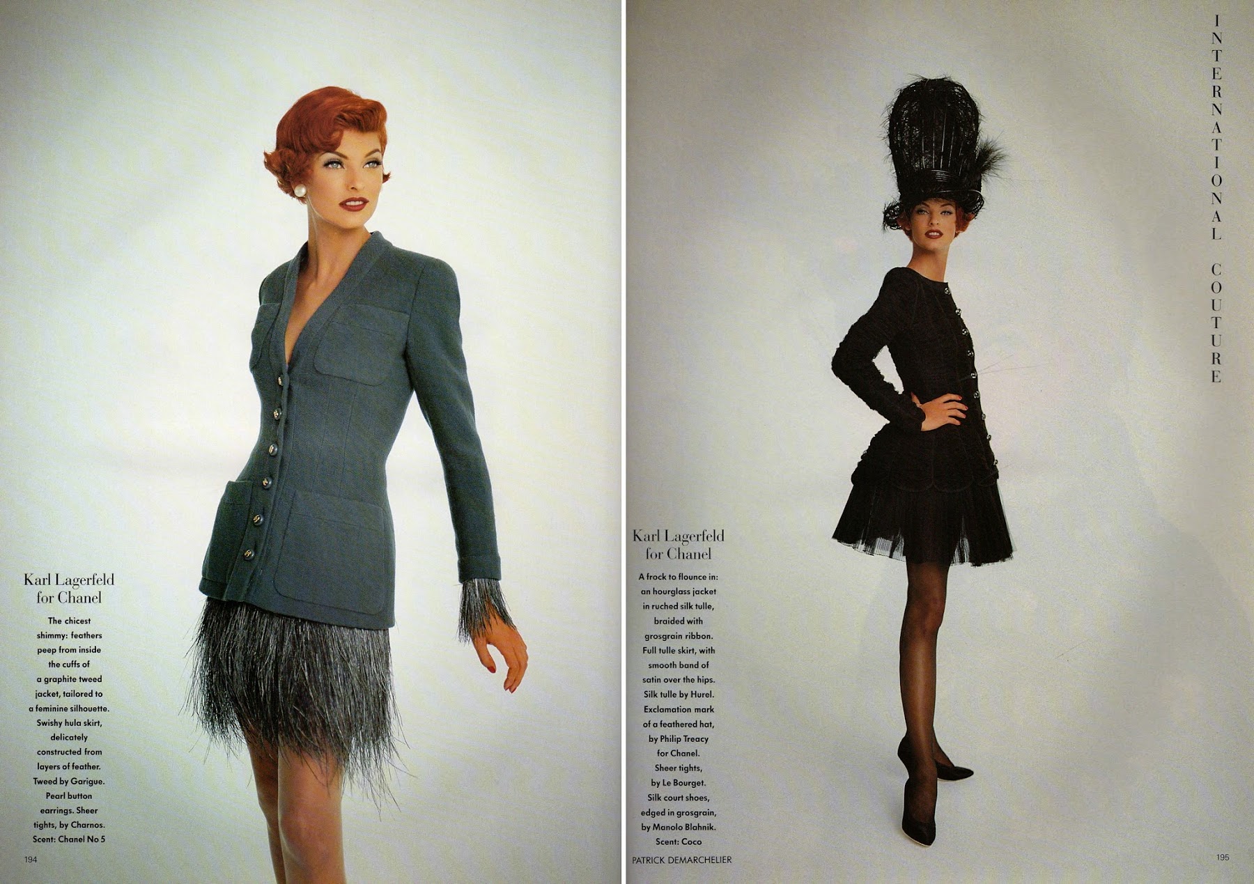Vintage von Werth - Blog: Haute Couture Fall 1991 - Linda Evangelista by  Patrick Demarchelier, Vogue UK October 1991