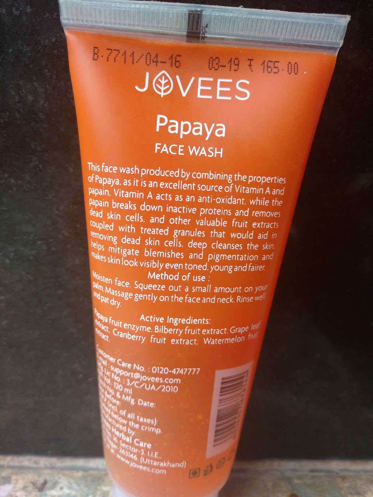 Bornbeautifull Jovees Papaya Face Wash Review