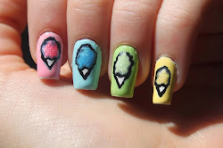 candy cotton rainbow nail fingertips