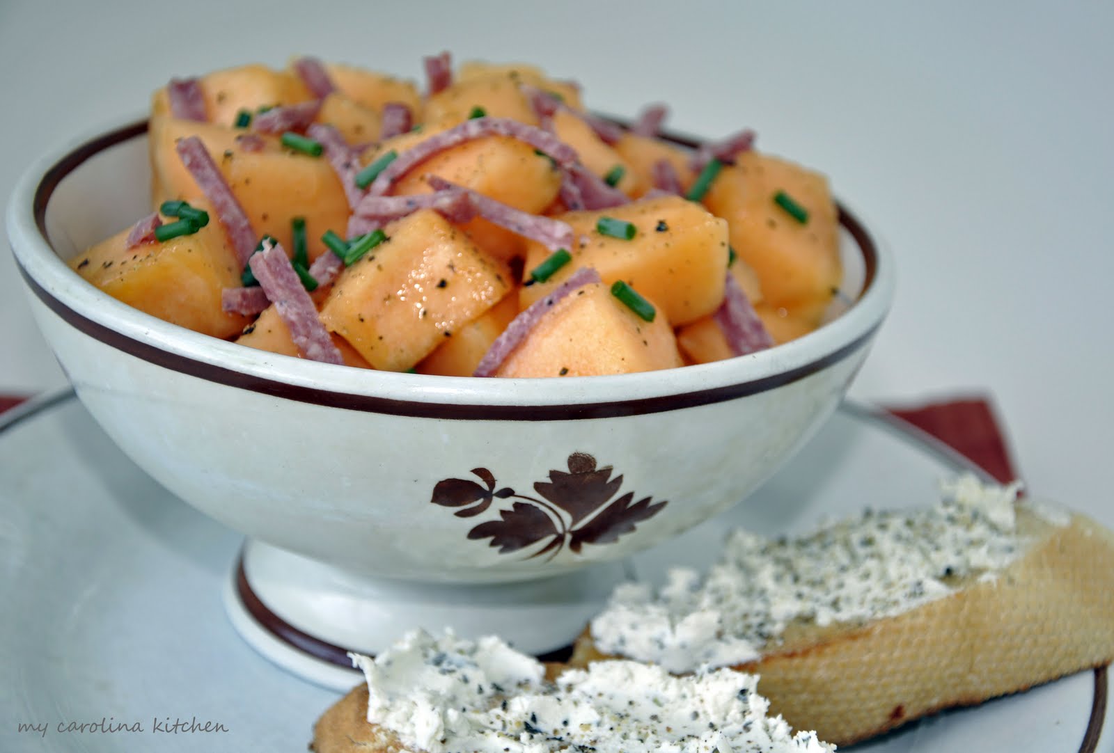 My Carolina Kitchen An Easy Italian Appetizer Savory Cantaloupe Salad
