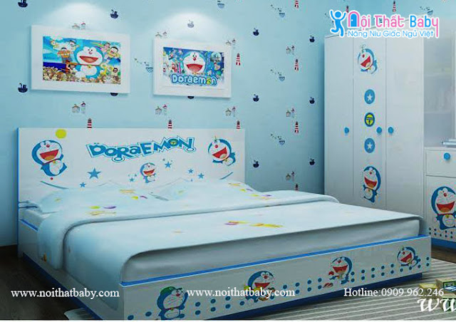 phòng ngủ trẻ em hình doremon