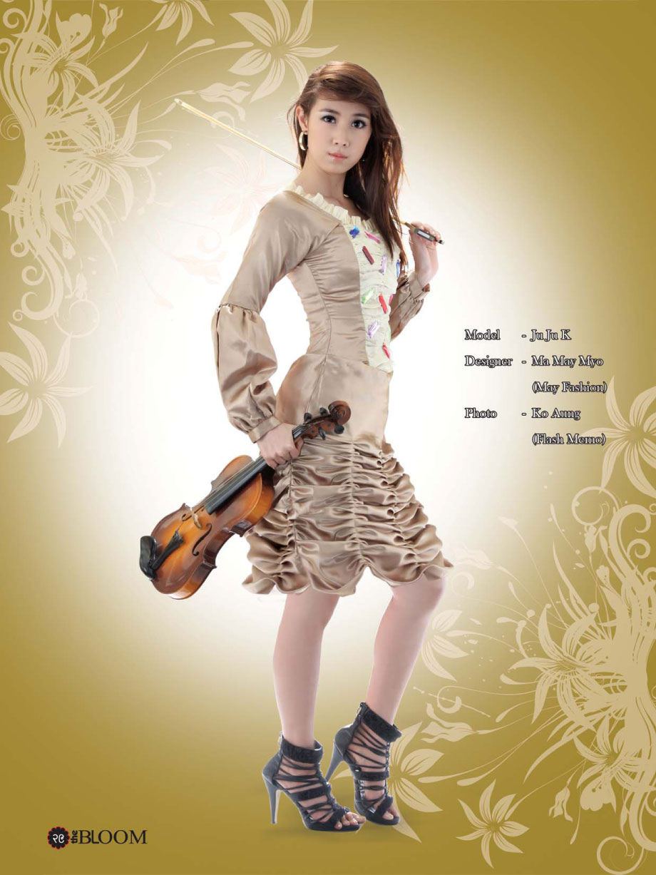 Myanmar Cute Model Ju Ju K With Strapless Fashion Dress