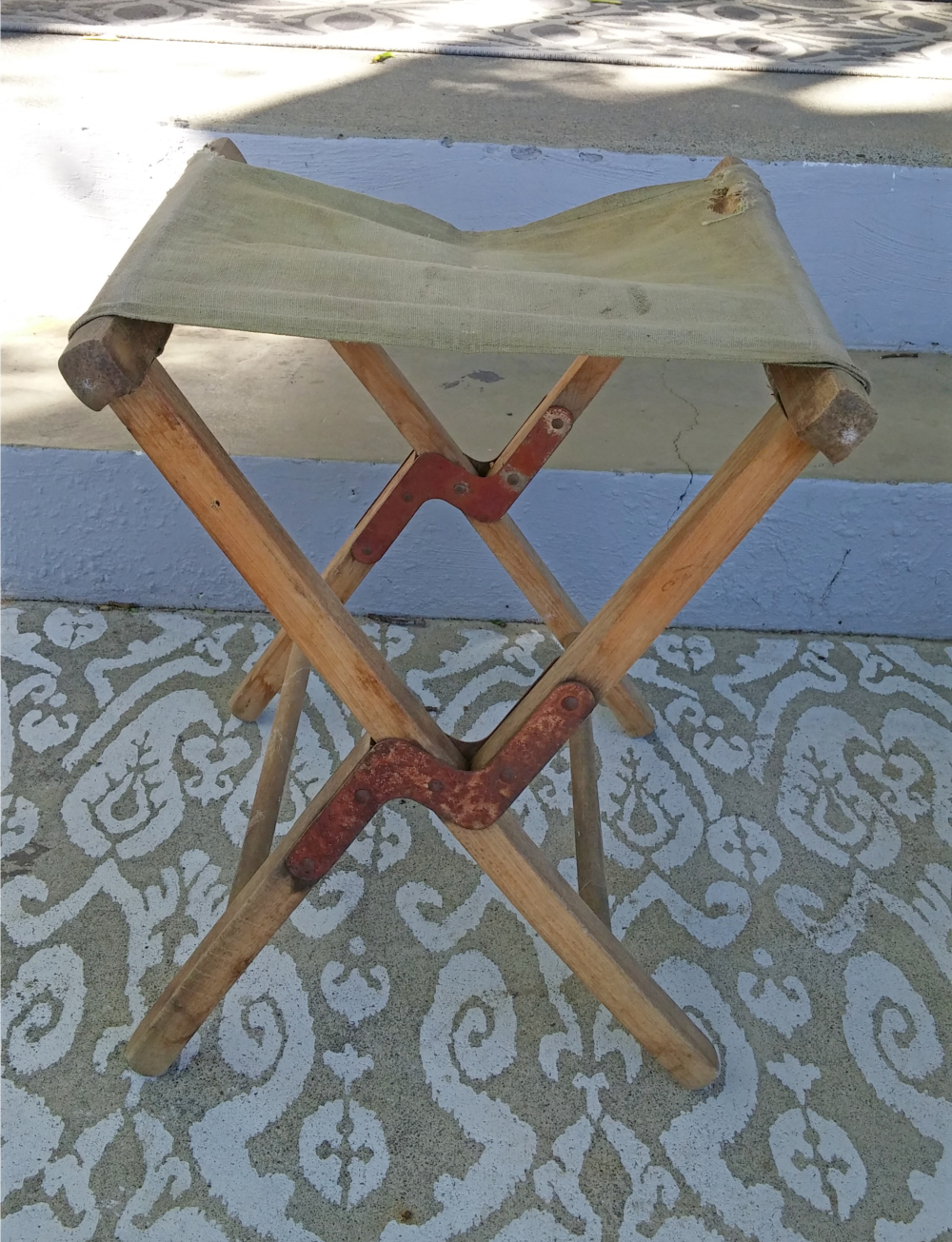 vintage camping stool