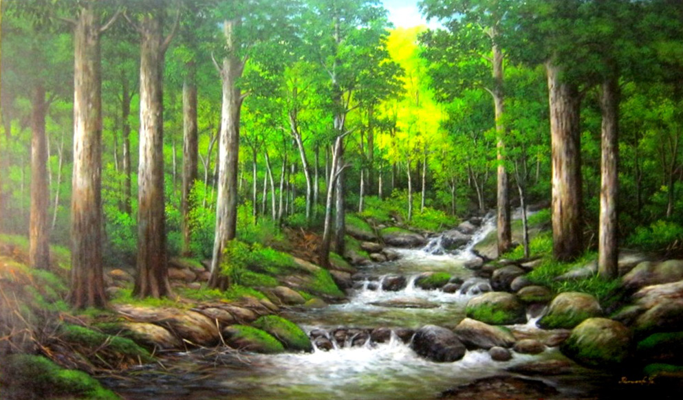 Lukisan Pemandangan Hutan - Perumperindo.co.id