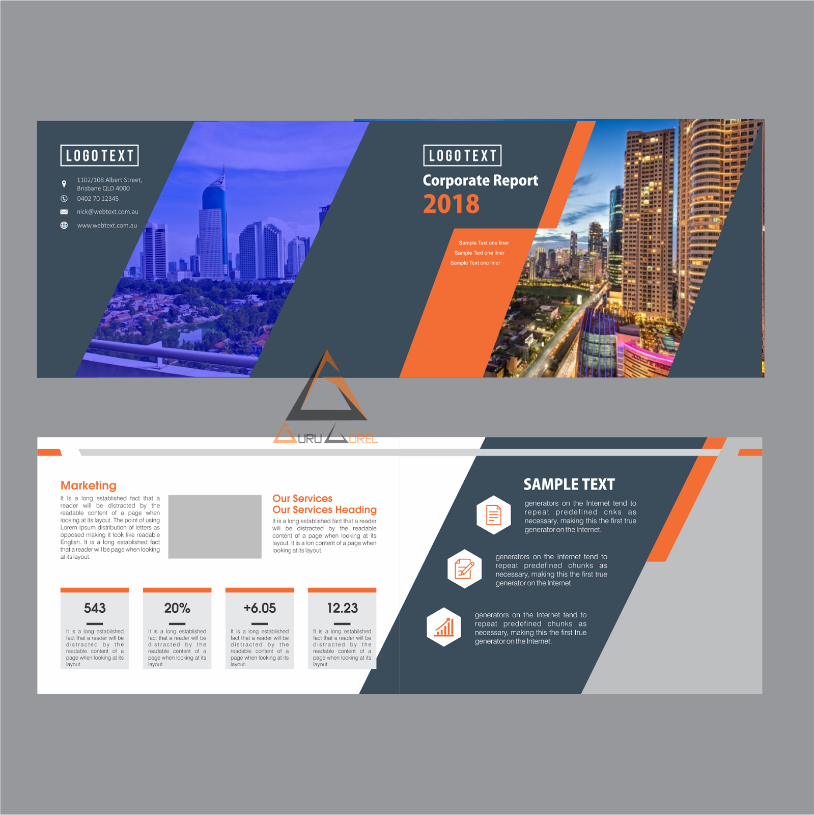 Free Download Blue Orange Corporate Brochure CDR