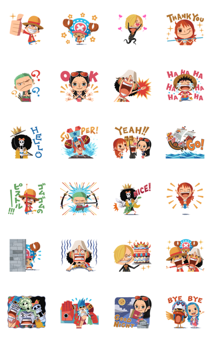 LINE Official Stickers - Animated ONE PIECE Super-Cute Stickers