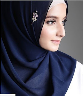 Pashmina Bros Navy Hijab lebaran