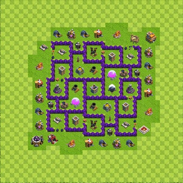 Base Layout Town Hall Level 7 Tipe Farming COC Indonesia