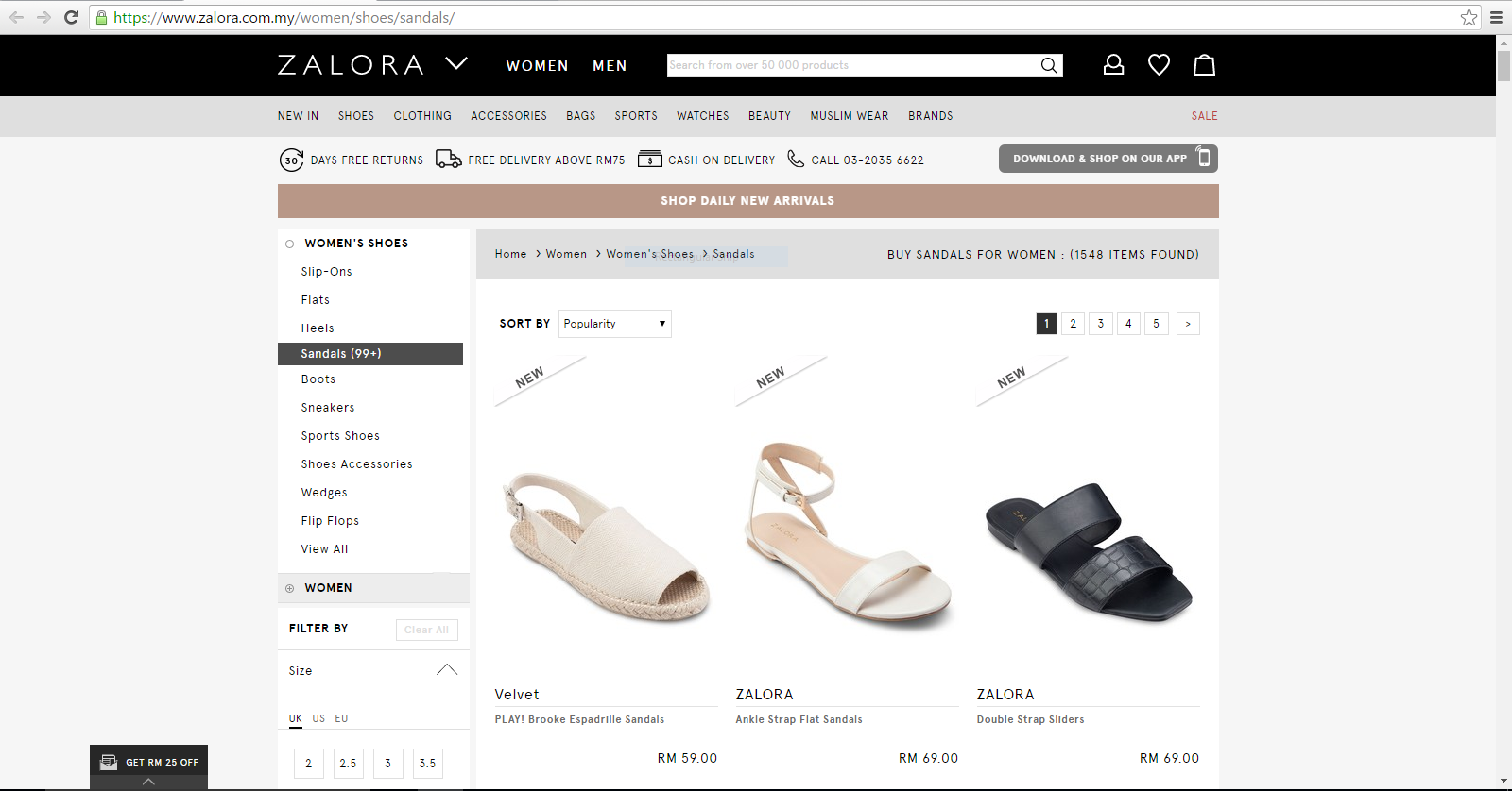 sandals zalora
