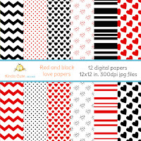 Red and black digital papers