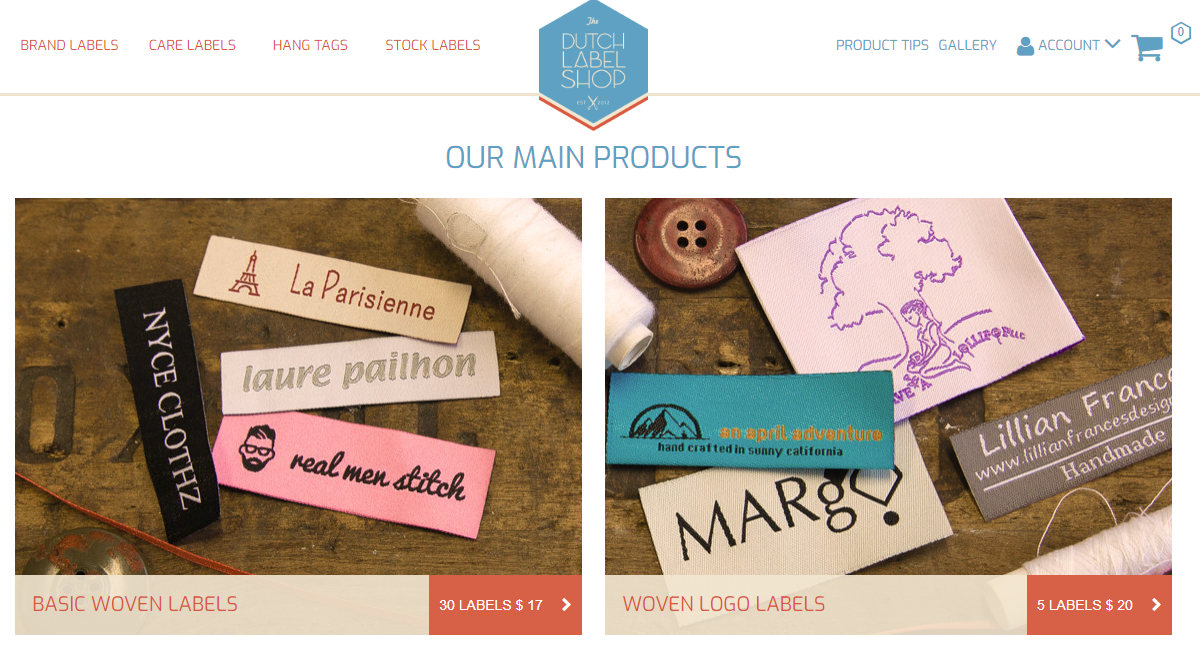 Custom Handmade Items Labels & Tags, Dutch Label Shop