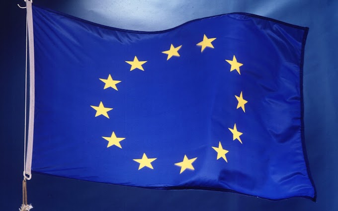 Foto met de vlag van Europa (EU)