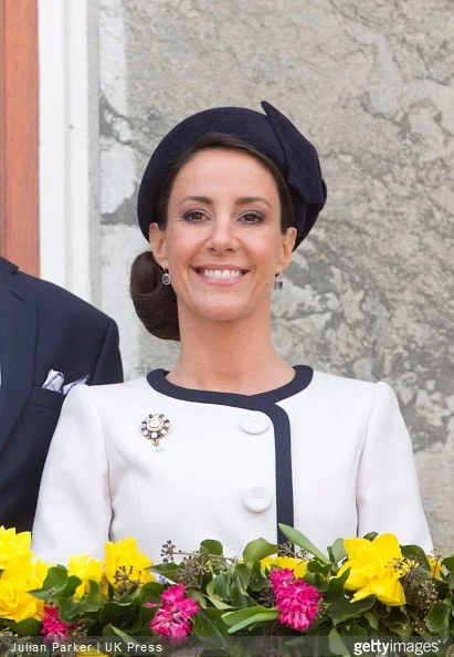 Princess Marie of Denmark, attends a Lunch reception to mark the forthcoming 75th Birthday of Queen Margrethe II of Denmark. at Aarhus City Hall.