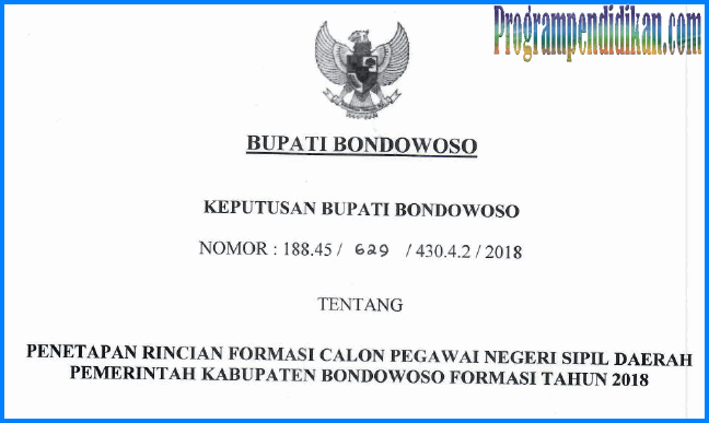 formasi cpns bondowoso 2018