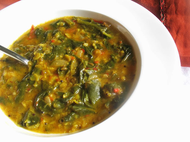 Mixed Dal Palak (Lentils with Spinach and Tomato) Lisa's Kitchen