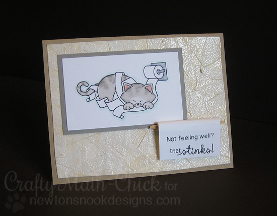 Naughty Cat Card with Toilet Paper by Crafty Math-Chick | Naughty Newton Stamp set by Newton's Nook Designs