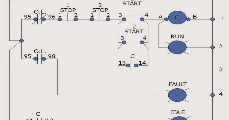 TWO STATION MOTOR CONTROL ~ Electrical Motor Control Wirings