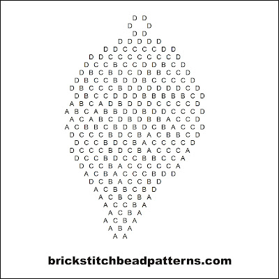Free brick stitch seed bead earring pattern letter chart