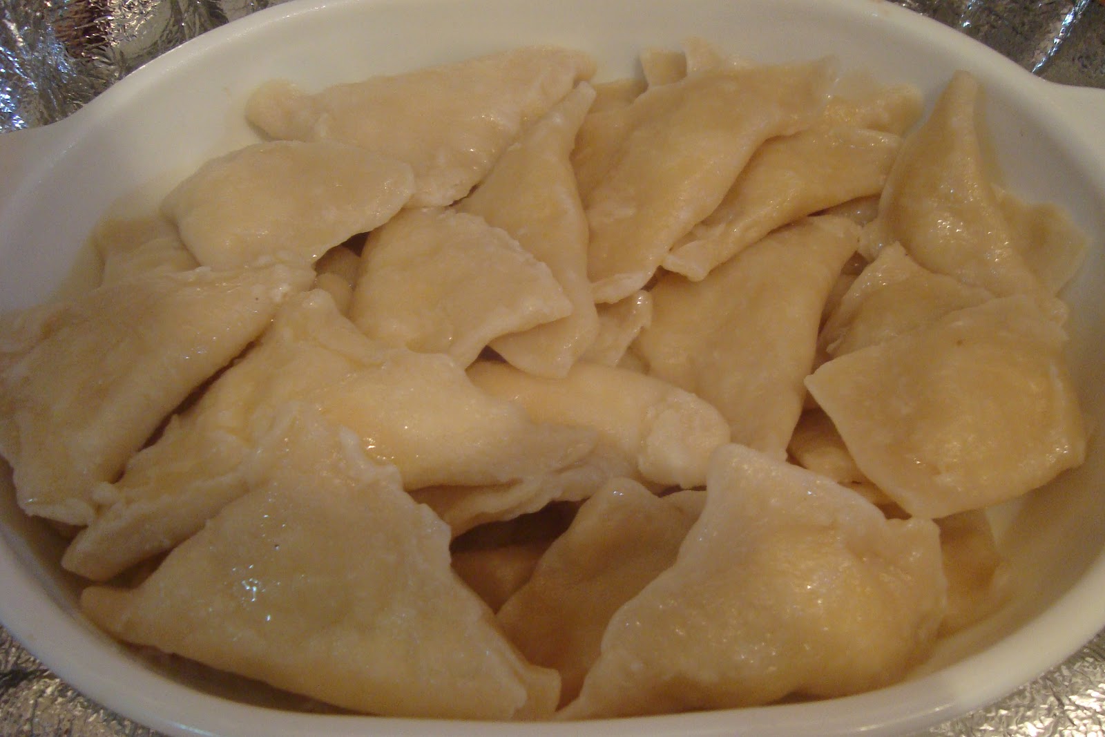 The Ravenous Penguin Potato, Cottage Cheese and Sauerkraut Perogies