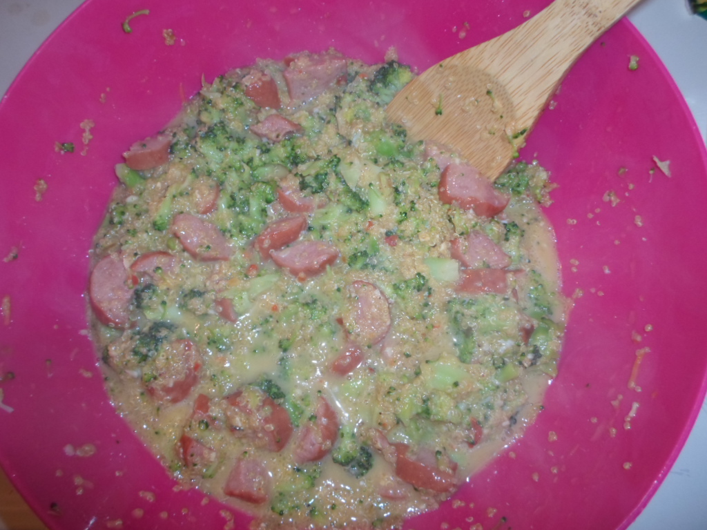 LittleBlueDress Turkey Sausage, Broccoli, Quinoa Casserole