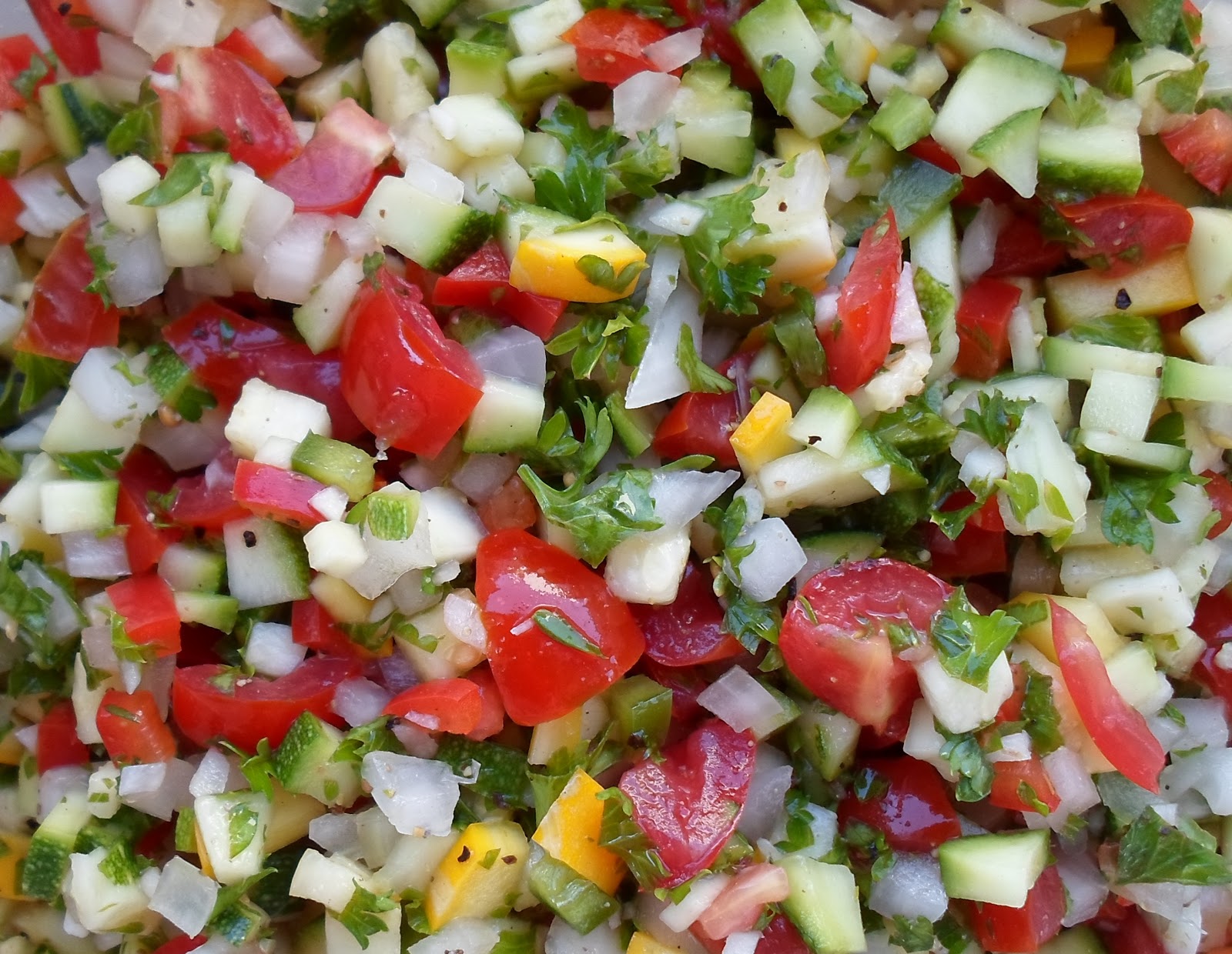 Happier Than A Pig In Mud Zucchini Pico de Gallo Salsa