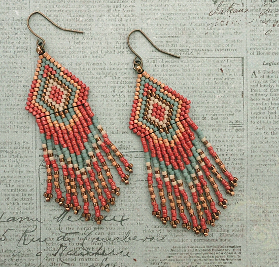 Linda's Crafty Inspirations: Native American Fringe Earrings - #78