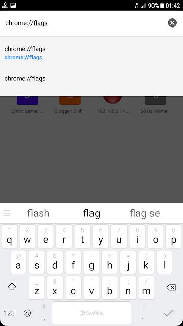 Barra de endereço do Chrome chrome://flags