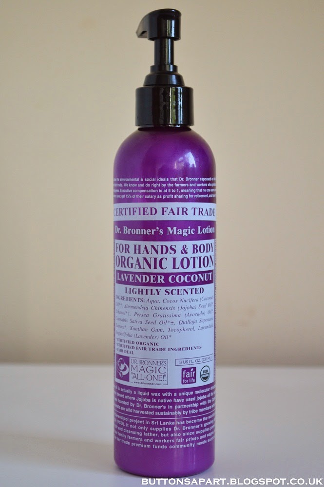 Buttons Apart dr bronner's magic organic lavender coconut lotion review