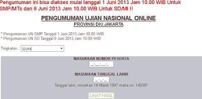 hasil pengumuman UN SMP DKI Jakarta Online
