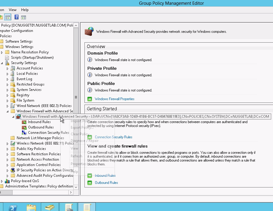 Windows 2012 Firewall interfaces