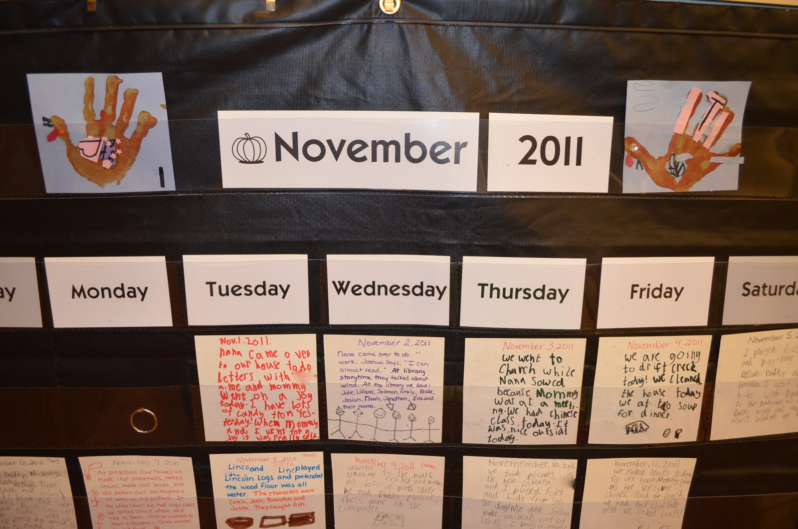 love2learn2day Journaling with a Calendar Pocket Chart