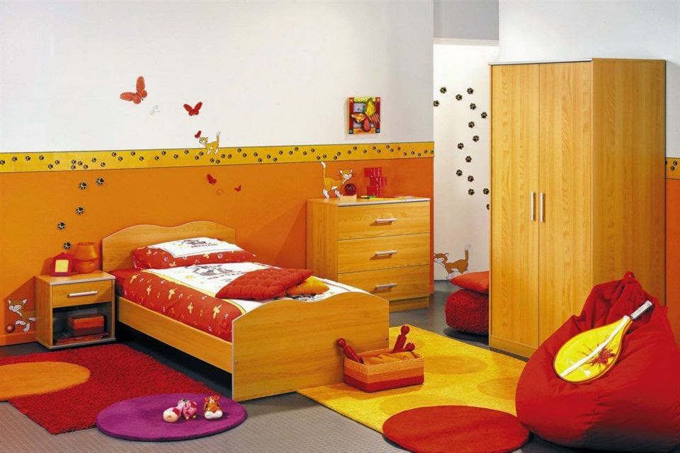 غرف نوم للأولاد باللون البرتقالي لعشاق الديكور