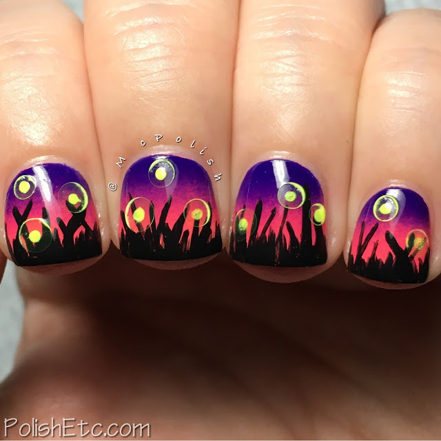 Fireflies at Sunset Nails by McPolish for the #31DC2016Weekly