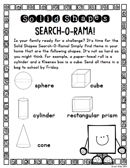 Smart Kids Solid Shapes Center And Search O Rama Freebie