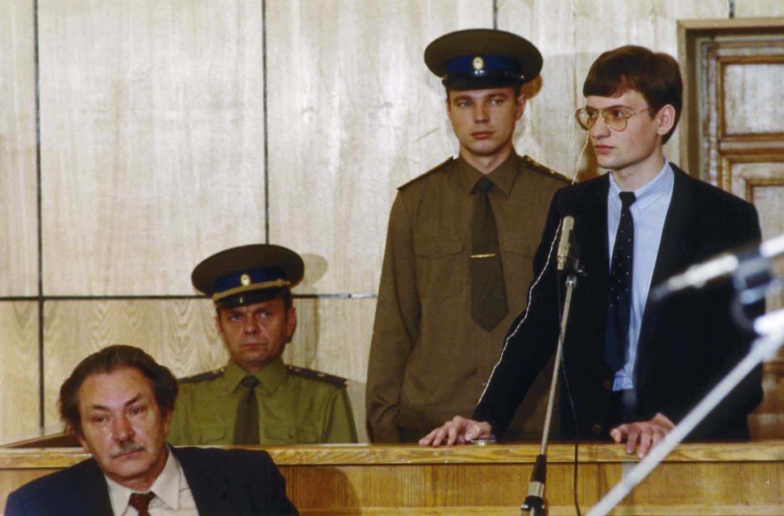 Mathias Rust on trial for invading Soviet air space.
