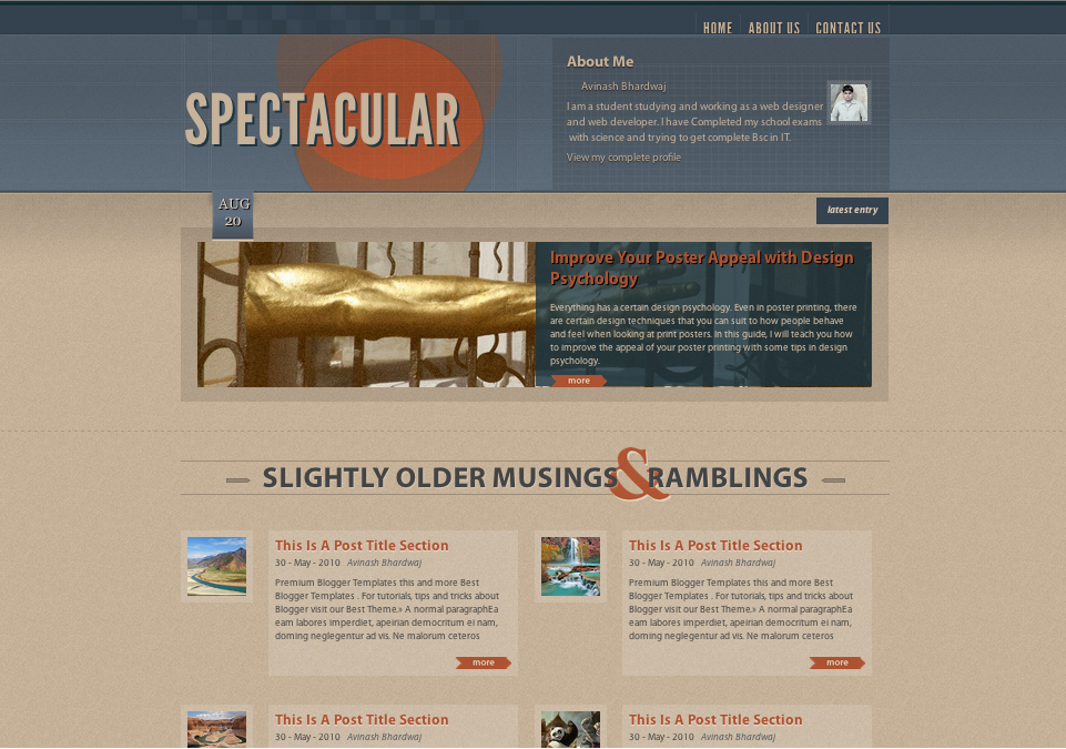 Spectacular blogger template