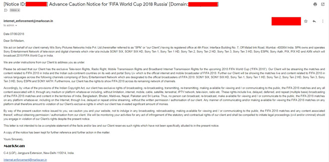 Sony cảnh báo các trang phát lậu World Cup Sony cảnh báo các trang phát lậu World Cup