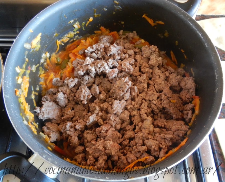 lasaña de carne y vegetales