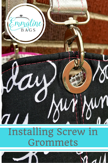 How to install Screw Grommets tutorial for Emmaline Bags 
