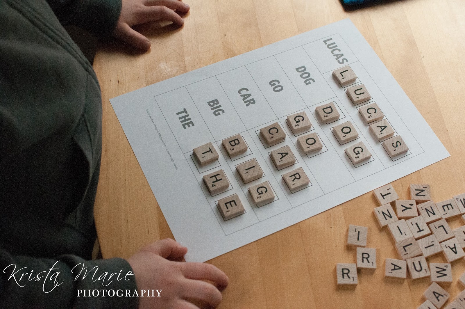 Kristas Random Thoughts Scrabble Sight Word Spelling for Preschoolers