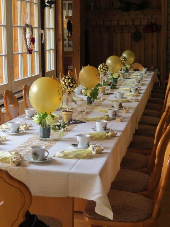 Tischdeko Goldene Hochzeit