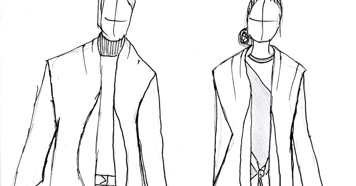 Alain: Putting together outfits - line drawings
