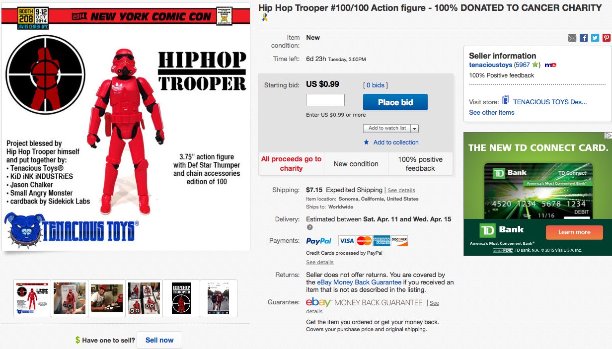 http://www.ebay.com/itm/Hip-Hop-Trooper-100-100-Action-figure-100-DONATED-TO-CANCER-CHARITY-/111635038499?