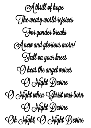 O Holy Night Lyrics Svg