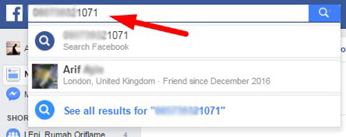 Facebook using number search mobile Social Searcher