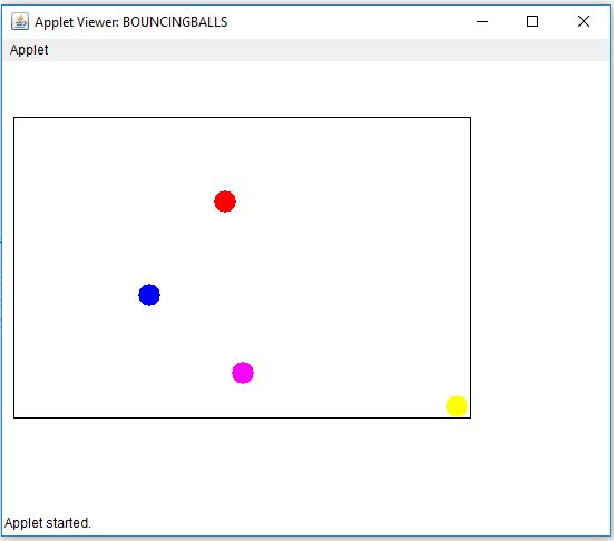Bouncing Ball Program in Java Using Applet