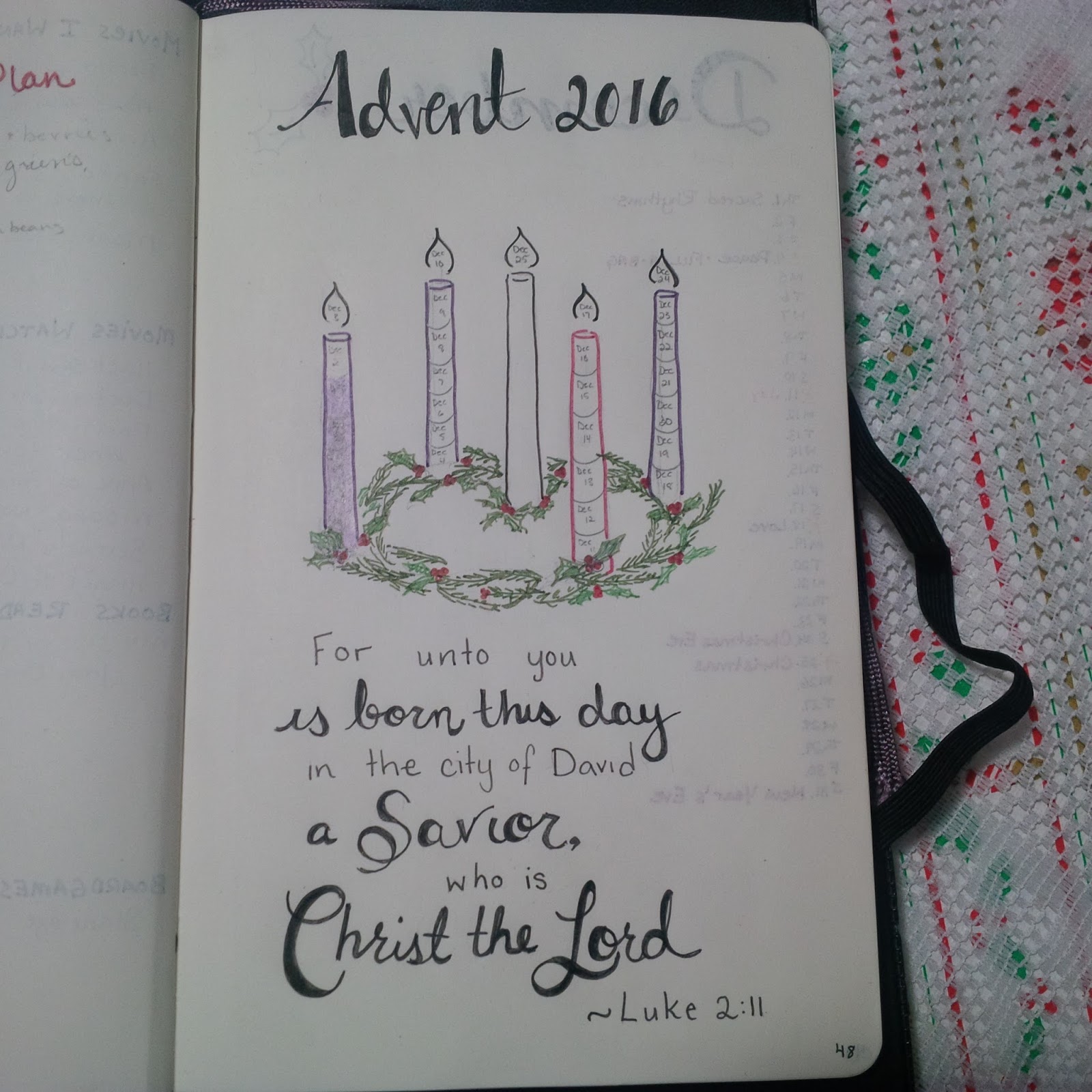 Advent Bullet Journal Page