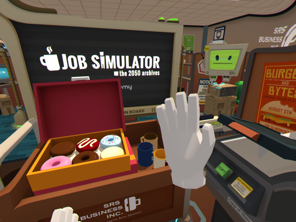 Игра такая магазин. Симулятор работы. Джоб симулятор магазин. Джоб симулятор VR. Job Simulator кухня.