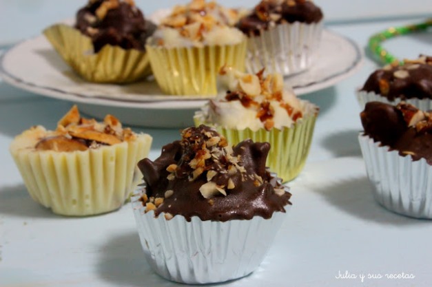 Bombones crujientes de turrón duro